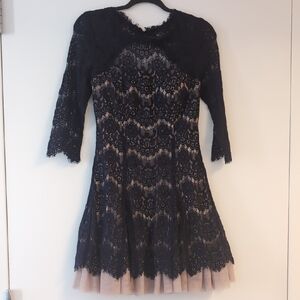 Betsy & Adam Blue Lace Dress